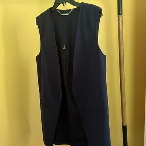 White House Black Market Navy Blue Vest size 10